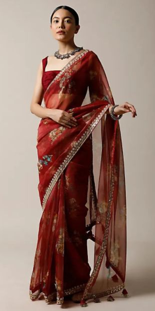 Red Sarees, Sarees For Girls, Kalki Fashion, Fancy Sarees Party Wear, Modern Saree, Indian Fashion Saree, Saree Designs Party Wear, Indian Dresses Traditional, Traditional Indian Outfits