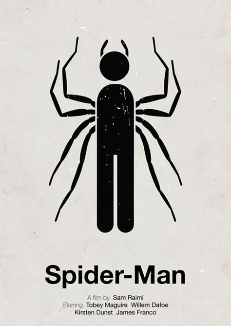 I've never seen spiderman depicted in this manner before. This is a simple but yet creative way representing spider man. Spiderman Poster, Posters Decor, Typo Logo, Minimal Movie Posters, Movie Posters Design, Minimal Poster, Geek Art, Movie Posters Minimalist, Poster Minimalist