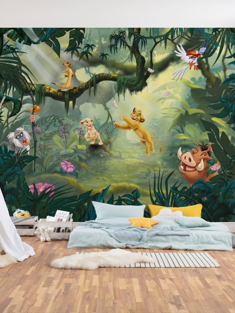 Lion King Room, Disney Wall Murals, Lion King Nursery, Boys Bedroom Wallpaper, Lion King Hakuna Matata, Disney Room Decor, Disney Rooms, Murals For Kids, Jungle Art