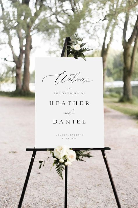 PRICES MAY VARY. Our wedding welcome sign is the perfect way to greet your guests as they arrive. This beautifully designed wedding decor will set the tone for your event and let everyone know they are in the right place. Whether you're looking for a rustic, elegant, or modern welcome sign, we have something to suit every taste. Our wedding signs are made of high-quality materials and are built to last. So please, come on in and enjoy the celebration! Multiple size options 4 mm corrugated plasti Patio Wedding Ceremony Decor, Wedding Buffet Signage, Wedding Decor For Fireplace, Wedding Modern Rustic, Farmhouse Wedding Color Schemes, Simple Elegant Garden Wedding, Welcome To Out Wedding Sign, Backyard Wedding Welcome Sign, Modern Romantic Wedding Theme