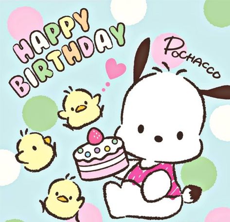 Download Pochacco Birthday wallpaper by SweetLanaz - e3 - Free on ZEDGE™ now. Browse millions of popular birthday Wallpapers and Ringtones on Zedge and personalize your phone to suit you. Browse our content now and free your phone Sanrio Happy Birthday Gif, Sanrio Happy Birthday Card, Pochacoo Sanrio, Sanrio Birthday Wallpaper, Sanrio Birthday Cards, Sanrio Facts, Kawaii Birthday Cards, Sanrio Happy Birthday, Pochacco Birthday