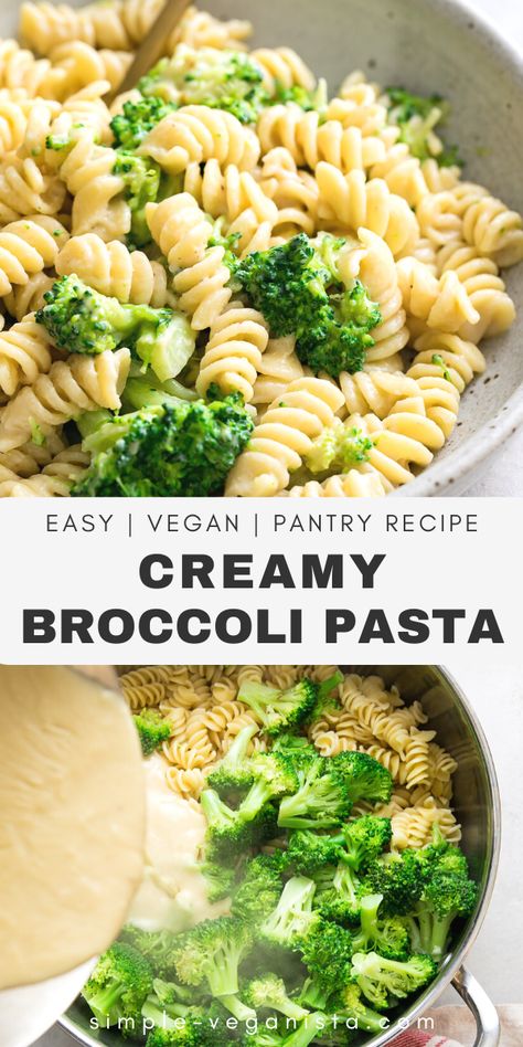 Creamy Broccoli Pasta, Pasta Con Broccoli, Resep Pasta, Pasta Easy, Vegan Pantry, Creamy Broccoli, Vegan Pasta Recipes, Broccoli Pasta, Vegan Main Dishes