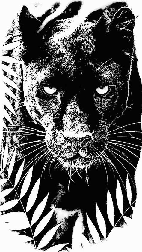 Black Jaguar Tattoo Design, Black Panther Forearm Tattoo, Black Panther Cover Up Tattoo, Black Panther Tattoo Stencil, Black Panther Back Tattoo, Panther Sleeve Tattoo, Animal Cover Up Tattoo, Black Panther Animal Tattoo, Big Cats Tattoo