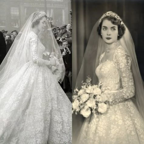 Ella🇫🇮 on Instagram: “1953 - Wedding dress of Jane McNeill If you would ask me which is my all time favourite wedding dress ever made I would give my answer…” Cinderella 1950 Wedding Dress, Princess Diaries Wedding Dress, Princess Anne Wedding Dress, Catholic Wedding Dress, 1950 Wedding Dress, Princess Anne Wedding, Oc Card, 2013 Tumblr, Vintage Wedding Dress 1950s