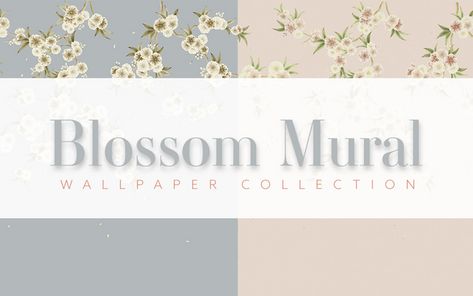 Furniture Mods, Blossom Mural, Cc Wallpaper, Motif Wallpaper, Cc Sims4, Free Sims 4, Sims Four, Wood Wallpaper, Sims 4 Build