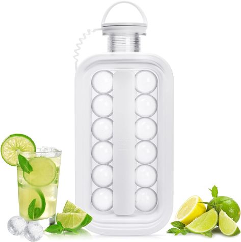 Portable Ice Ball Maker Kettle With 17 Grids Flat Body Lid Cooling Ice Pop/Cube Molds For Hockey,Cocktail,Coffee,Whiskey,Champagne,Beer,Juice, Ice Maker Accessories, Bar Gadgets, Pop Cubes, Ice Ball Maker, Cocktail Coffee, Ice Cream Makers, Ice Ball, Ice Pop, Ice Cube Maker