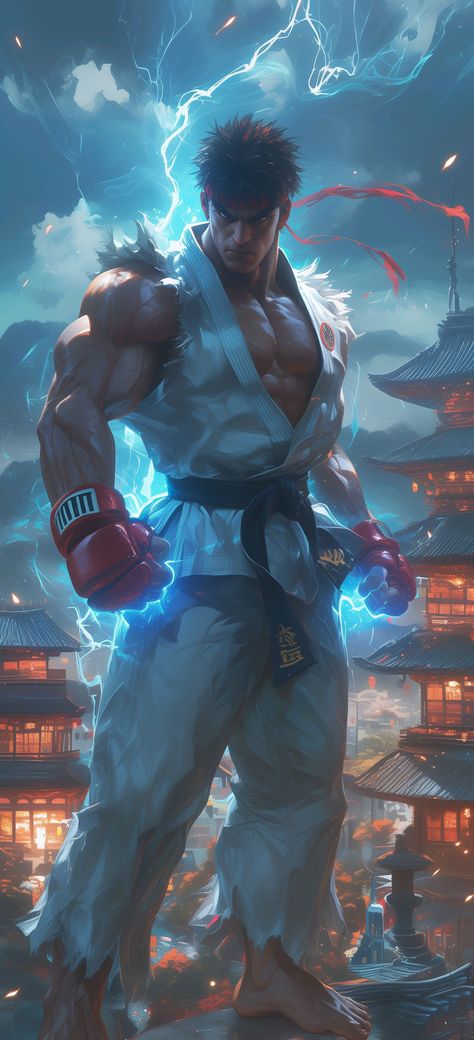 Unleash the power of Hadouken with Ryu from Street Fighter! 🎮👊 Whether you're a beginner or a seasoned fighter, Ryu's iconic moves will always have you ready to take on any challenge. Who is your favorite Street Fighter character? #Ryu #StreetFighter Ryu Street Fighter Art, Street Fighter Hadouken, Anime Physique, Street Fighter Movie, Tekken X Street Fighter, Street Fighter Wallpaper, Fighter Character, Street Fighter Tekken, Ed Wallpaper