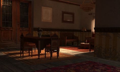 (hamida house) old Egyptian house environment from ( el midaq anlley story), on ArtStation at https://www.artstation.com/artwork/8bOG6n Egyptian Village, Egyptian House, Grandma House, Egyptian History, Village House, Grandmas House, Village Houses, History