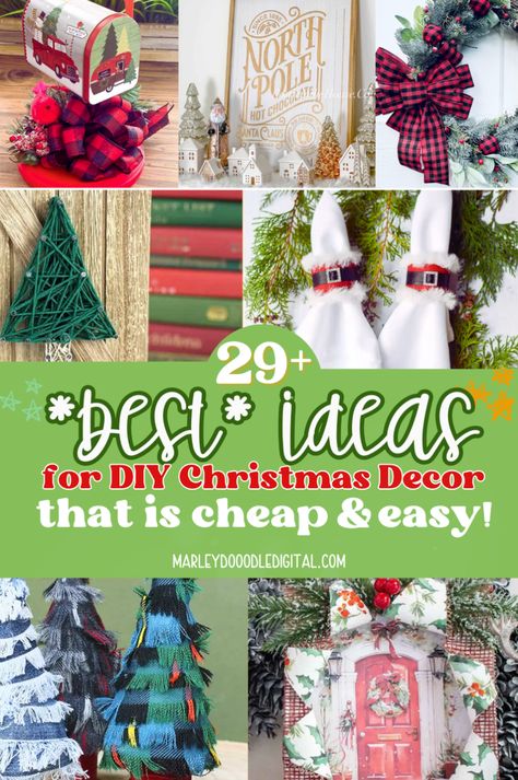 Decorate your home this Christmas with 29+ DIY decor ideas that are cheap and festive! Featuring Dollar Tree crafts, salt dough ornaments, and easy wreath projects, these ideas are perfect for creating a cozy holiday atmosphere without overspending. Fun, creative, and easy to make, these decorations will make your home merry and bright. Start your DIY holiday decor today! Christmas Decor Ideas Cheap, Christmas Decor Diy Cheap, Frames Diy Crafts, Diy Christmas Decor Ideas, Giant Christmas Ornaments, Easy Wreath, Printable Christmas Games, Diy Christmas Decor, Salt Dough Ornaments