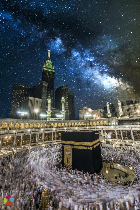 Absolutely beautiful, masha Allah, subhan Allah, I cannot praise The Lord, Allah, enough.! Mecca, Wallpaper Iphone, The Sky, Iphone, Stars