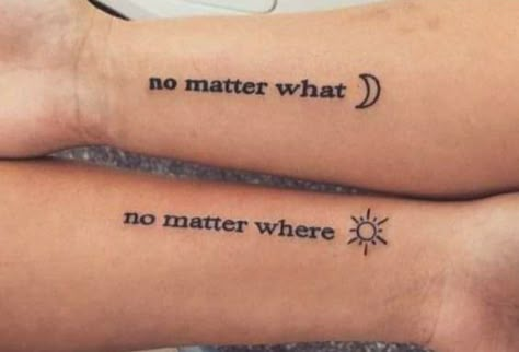 Bro And Sis Tattoo, Deep Meaningful Tattoos For Women, Cool Matching Tattoos, Simple Meaningful Tattoos, Sis Tattoo, Cute Meaningful Tattoos, Small Tattoos With Meaning Quotes, Tattoos With Deep Meaning, Bestie Tats