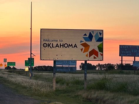 Welcome to Oklahoma 7-26-23 Welcome To Oklahoma Sign, Oklahoma City Aesthetic, Oklahoma Aesthetic, Oklahoma Living, Trans Film, Route 66 Oklahoma, Homecoming 2024, Stillwater Oklahoma, Oklahoma Travel