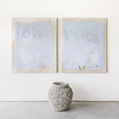 Feeling blue never looked so good with 'Sand and Blue Flowers I and II' by Chris Brandell ⁣ ⁣ Discover available artwork at Exhibit Art and Object.⁣ ⁣ #abstractpainting #contemporaryartcurator #artgalleries #artcurator #artcollection #coastaldecor #artforinteriors #timeless #interiorart #artcurator #coastaldecor Light Blue Aesthetic Painting, Light Blue Abstract Painting, Painting Sand, Nyc Apt, Blue And White Art, Hampton Style, Beach Bungalow, Blue Artwork, Light Blue Aesthetic