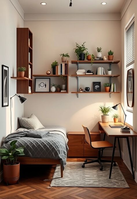 18 Studio Apartment Designs That Will Make Your Small Space Feel Expansive! Studio Hacks, Hide Clutter, Clever Furniture, Studio Apartment Design, Apartment Designs, Open Concept Layout, Small Studio Apartment, Studio Apartment Layout, Small Studio