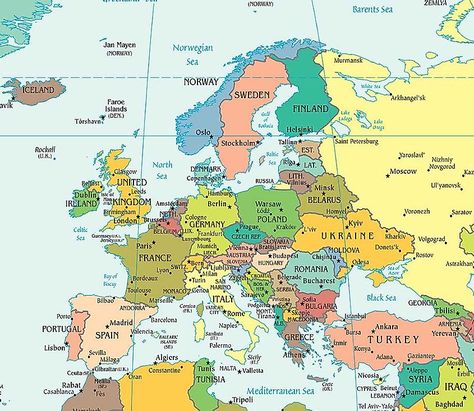 Europe Political Map, Political Map of Europe - Worldatlas.com Europe Quiz, Map Quiz, Maps Aesthetic, European Map, Capital Cities, Free Maps, Europe Map, Fun Quiz, Kids Diet