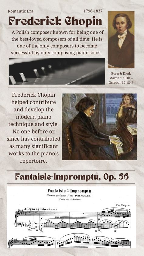 Chopin Aesthetic, Piano Aesthetics, Frederick Chopin, Fryderyk Chopin, Classical Music Poster, Frederic Chopin, Composer Study, Classical Music Composers, Opera Ballet