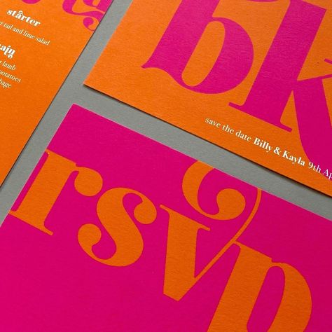 Pink And Orange Website Design, Bright Save The Date, Pink And Orange Design, Pink And Red Invitations, Pink And Orange Invitations, Pink And Orange Wedding Invitations, Pink And Orange Branding, Pink And Orange Wedding Theme, Orange Website