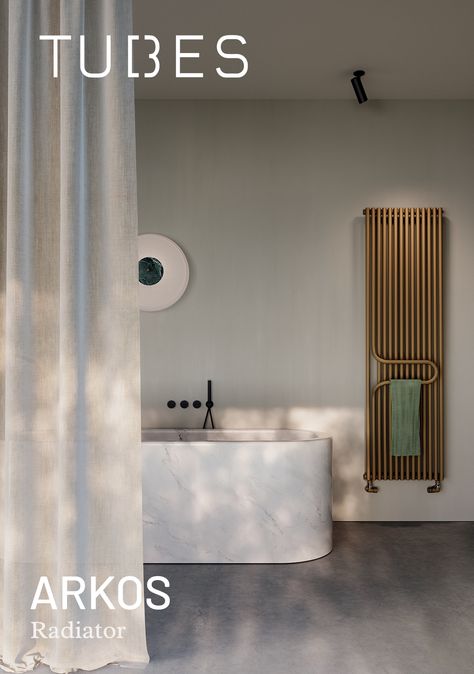 Introducing Arkos: a sleek and functional steel radiator inspired by the traditional 25 mm tubular design Home Comfort, Towel Warmer, Heated Towel Rail, Heated Towel, Milan Design Week, Towel Rail, Data Sheets, Bathrooms, Living Spaces