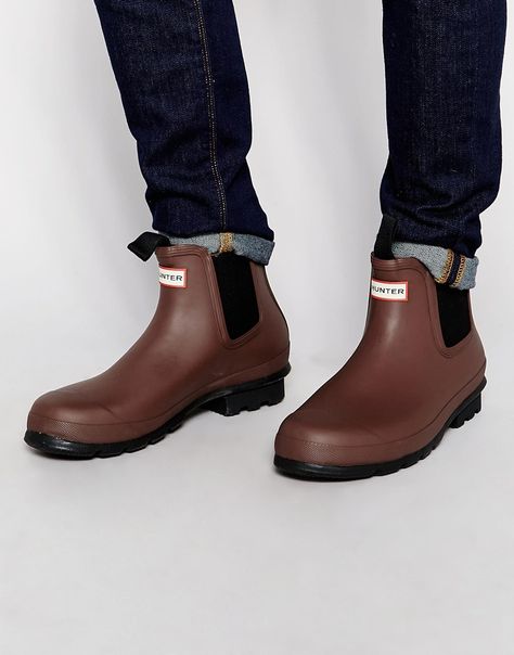 Hunter | Hunter Wellingtons | Hunter Wellies @ ASOSMAN Men’s Hunter Boots, Men Hunter Boots Outfit, Hunter Boots Men Outfit, Hunter Boots Men, Hunter Chelsea Boots Outfit, Hunter Wellies Outfit, Mens Hunter Boots, Wellies Outfit, Hunter Chelsea Boots