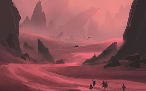 Lore Spotlight: The Red Desert Desert Reference, Anime Desert, Space Desert, Concept Art Desert, Aesthetic Desert, Desert Cyberpunk, Desert Planet, Desert Concept Art, Dnd Desert