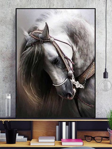 Horse Wall Decor, Fire Horse, Horses Wall Decor, Large Horse, Contemporary Art Canvas, Abstract Horse, Horse Artwork, Contemporary Canvas, Blue Horse