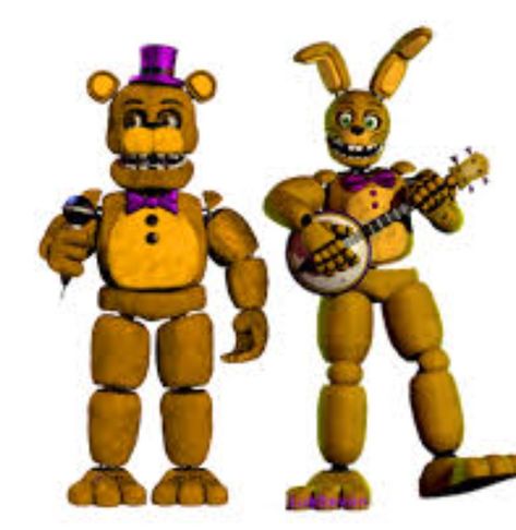 Fnaf Springbonnie X Fredbear, Springbonnie And Fredbear, Spring Bonnie And Fredbear, Fredbear X Springbonnie, Fnaf Spring Bonnie, Fredbear And Springbonnie, Bonnie The Bunny, Bear Ideas, Spring Bonnie