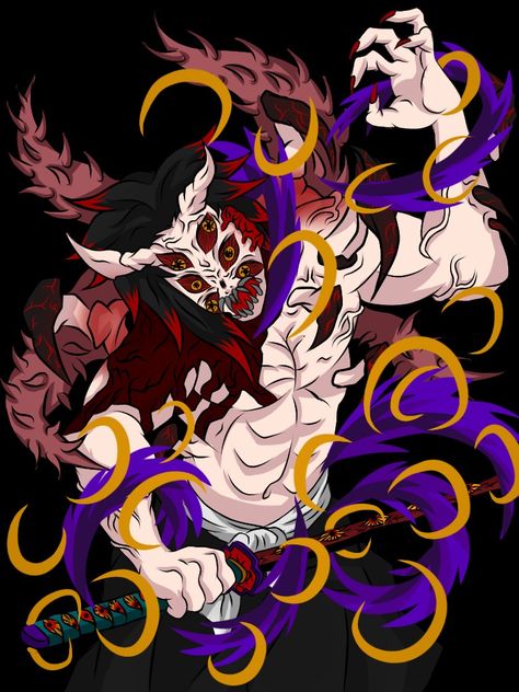 Monster Kokushibo, Kokushibo Fanart, Demon Slayer Kokushibo, Upper Moon 1, Alien X, Tsugikuni Brothers, Demon Slayer Wallpaper, Demon Slayer Art, Cute Black Guys