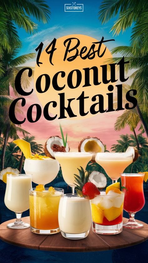 Coconut Ciroc Mixed Drinks, Tropical Cocktails For A Crowd, Coconut Alcoholic Drinks, Coconut Rum Drinks Recipes, Coconut Vodka Drinks, Coconut Vodka Cocktails, Coconut Cocktail Recipes, Coconut Mojitos, Coconut Rum Cocktails