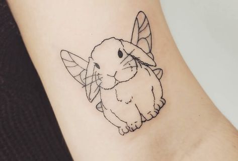 Bunny Wings Tattoo, Fairy Bunny Tattoo, Bunny Nose Tattoo, Bunny Fairy Tattoo, Cowboy Bunny Tattoo, Bunny Angel Tattoo, Bunny Flash Tattoo, Fairy Rabbit Tattoo, Bunny And Bee Tattoo