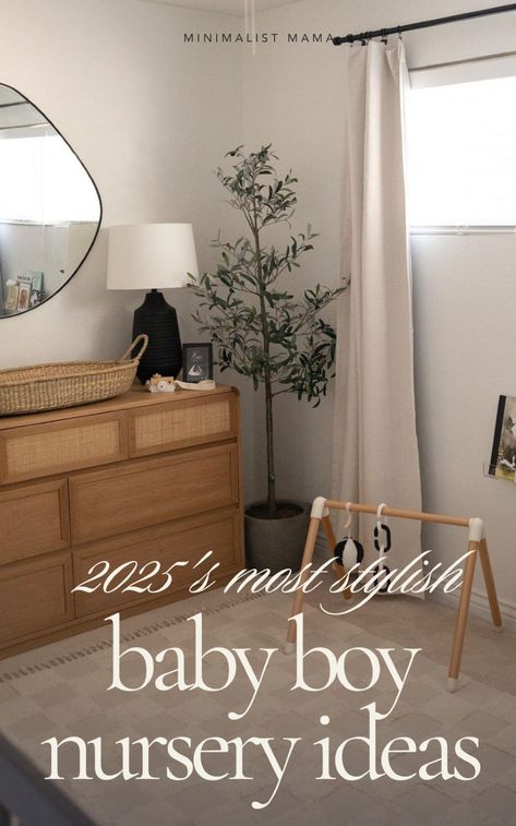 Searching for the best inspo for your baby boy nursery in 2025? I'm a professional nursery & design writer *and* boy mom and *THESE* super adorable boy nurseries arejust too good to miss - add them to your nursery ideas board today! Explore the most popular nursery themes for boys - from totally modern baby boy nursery inspo to neutral boy nursery decor, this nursery room inspiration is going to leave you feeling inspired & ready to bring your baby room visiont o life! Nursery Themes For Boys, Popular Nursery Themes, Boho Boy Nursery, Minimalist Baby Room, Modern Baby Boy Nursery, Neutral Boy Nursery, Baby Boy Nursery Ideas, Boy Nursery Ideas, Boy Nurseries