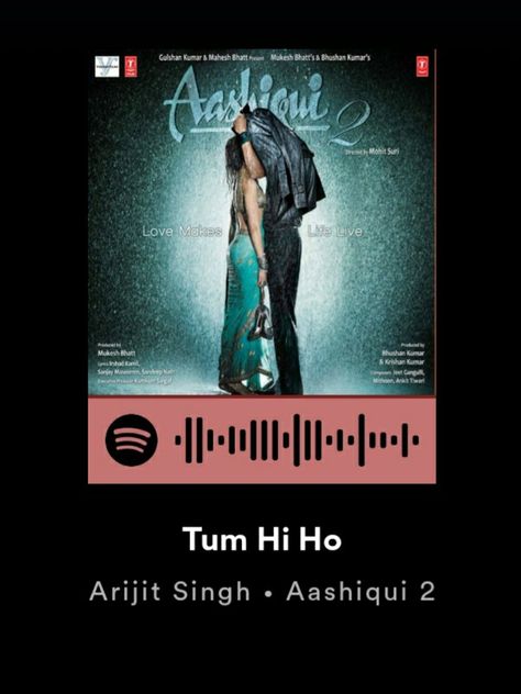 Tum Hi Ho Song, Tum Hi Ho, Song Spotify, Song Recommendations, Songs, Movie Posters, Film Posters