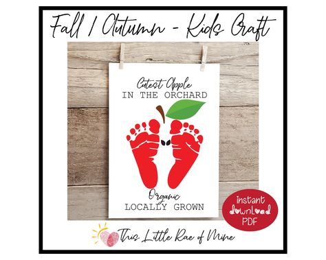 Apple Handprint Crafts, Fall Handprint Art, Infant Crafts, Handprint Keepsake, September Crafts, Fingerprint Art, Document Frame, Apple Activities, Kids Daycare