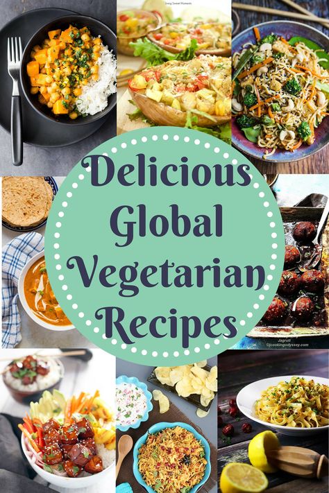 Delicious Global Vegetarian Recipes  Here is a list of mouth watering vegetarian lunch or dinner recipes all around the globe Factor Recipes, Global Cuisine, Vegetarian Lunch, Tasty Vegetarian Recipes, Global Recipes, Indian Food Recipes Vegetarian, Vegetarian Recipes Dinner, Delicious Vegetarian, Vegetarian Recipes Healthy