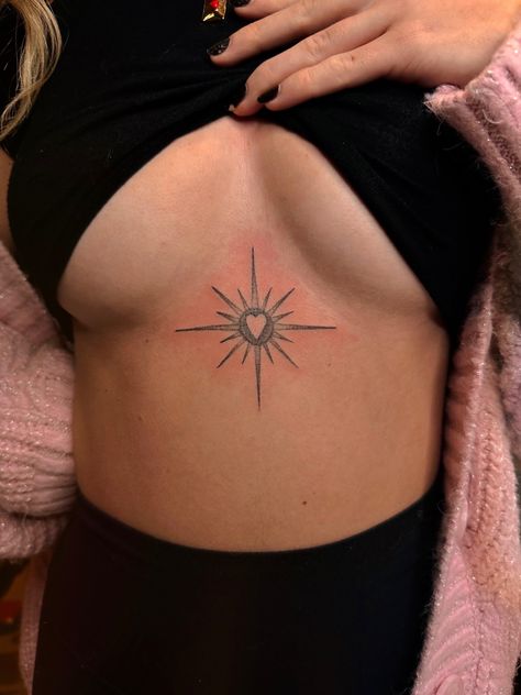 #sternum #tattoo #tattooideas #hearttattoo #startattoo #stomachtattoo Lower Sternum Tattoo, Heart Sternum Tattoo, Tattoo Yin Yang, Stomach Tattoos, Sternum Tattoo, Star Tattoos, Tiny Heart, My Tattoo, Heart Tattoo