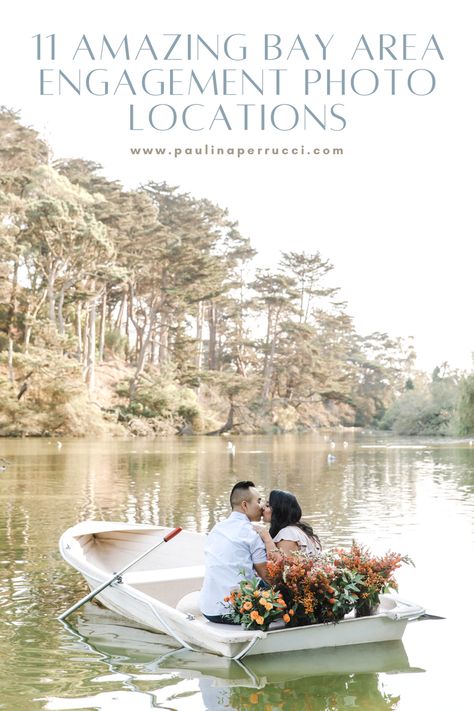 11 Amazing Bay Area Enagement Photo Locations. Engagement ideas. Engagement locations. Bay Area Wedding Photographer. Location ideas for your engagement photos. #engagementphotos #engagement #engagementlocationideas #engagementideas #engagementposes #bayareaweddingphotographer #stowelake #goldengatepark Cottage Engagement Photos, Jordan Ideas, Bay Area Engagement Photos, Engagement Vibes, Engagement Planning, Military Engagement Photos, Boat Photoshoot, Golden Gate Park San Francisco, Lakeside Retreat