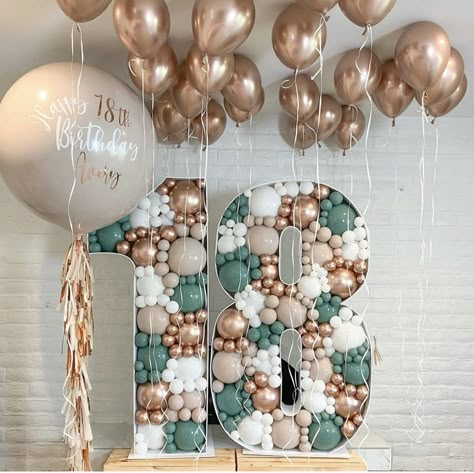 Large Number Balloons, 17. Geburtstag, 21st Birthday Balloons, 50th Birthday Balloons, 18th Birthday Decorations, Deco Ballon, 50 Balloons, Balloon Frame, Balloon Box