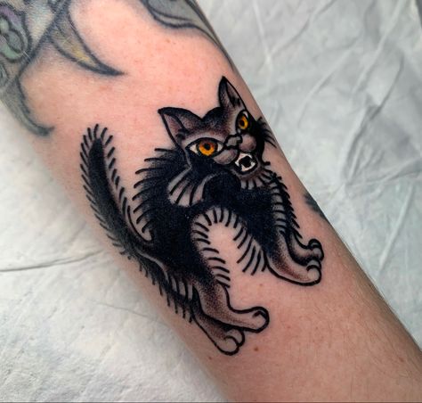 Baby Deer Tattoo, Ace Tattoo, Traditional Tattoo Inspiration, Black Cat Tattoos, Tattoo Now, Chest Piece Tattoos, Traditional Tattoo Design, Traditional Tattoo Art, Leg Tattoo