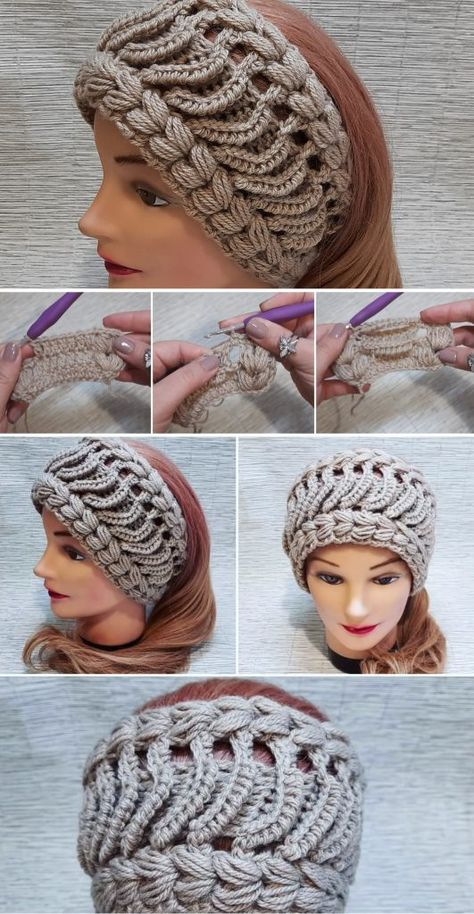 Crochet Headband Tutorial – Simple & Ellegant – Tutorials & More Crochet Crocodile Stitch Pattern, Cable Crochet, Crochet Headband Tutorial, Easy Crochet Headbands, Crochet Hairband, Crochet Headband Pattern Free, Knit Headband Pattern, شال كروشيه, Fall Crochet Patterns