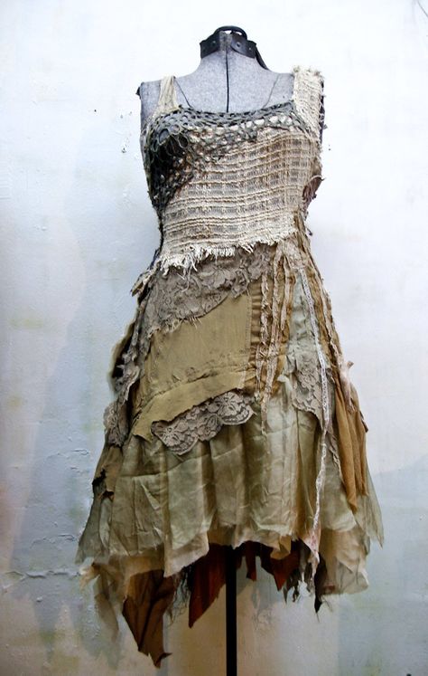 https://flic.kr/p/bupHe8 | Untitled | the swampy dress.. made from hand-dyed, salvaged materials.. it is going to live on a farm with a pretty lady + her horses.. *. Old Dress, Diy Costumes Kids, Apocalyptic Fashion, Fairy Clothes, Altered Couture, Beautiful Disaster, Creation Couture, Old Clothes, Fantasy Clothing