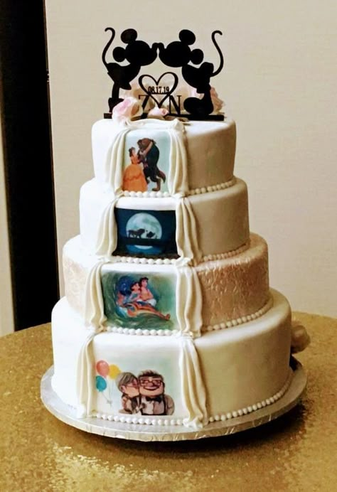 Disney Themed Movie Night, Creative Treats, Beauty And Beast Wedding, Dark Wedding Theme, Disney Wedding Cake, Disney Bridal Showers, Disney Inspired Wedding, Tema Disney, Renewal Wedding