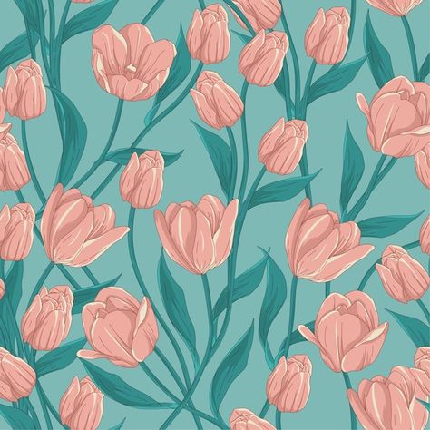 Tulip Pattern Design, Tulip Vector, Tulip Background, Abstract Seamless Patterns, Bottle Paint, Wallpaper Background Design, Tulip Pattern, Floral Textile, Orange Tulips