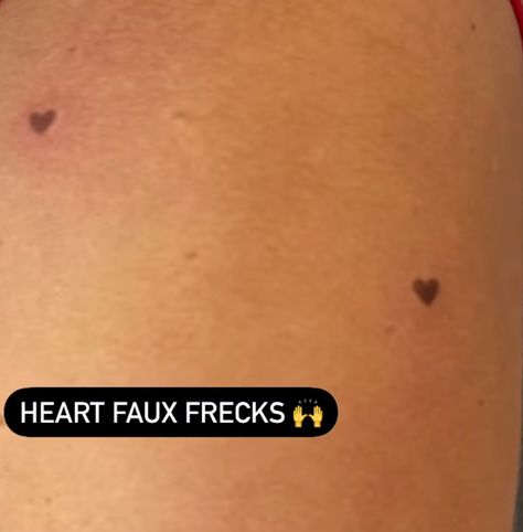 Small Brown Heart Tattoo, Freckle Heart Tattoo Arm, Heart Shaped Freckle Tattoo, Heart Freckle Tattoo Arm, Mole Tattoo Ideas, Heart Mole Tattoo, Brown Heart Tattoo, Heart Shaped Mole, Heart Freckle Tattoo