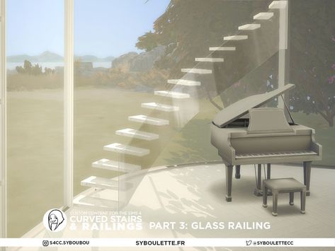 Sims 4 Cc Curved Stairs, Railing Cc Sims 4, Sims 4 Cc Furniture Stairs, The Sims 4 Cc Glass Fence, Sims 4 Cc Fence Patreon, Sims Stairs Cc, Sims 4 Glass Fence Cc, Sims 4 Staircase Cc, Sims4 Cc Stairs