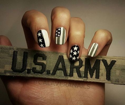 Veteran Day Nails, Veterans Day Nail Designs, Cowboy Boots Nails, Veterans Day Nails, Army Nails Design, Army Nail Art, Hunting Nails, Military Nails, Nails July