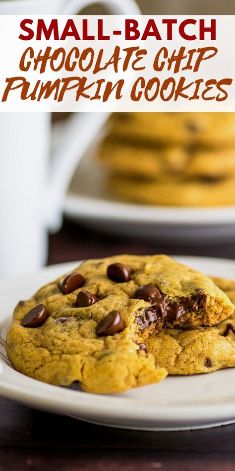 Mini Pumpkin Chocolate Chip Cookies, Small Batch Pumpkin Cookies, Small Batch Pumpkin Chocolate Chip Cookies, Small Batch Cookies Peanut Butter, Chocolate Chip Cookies Small Batch, Chocolate Chip Cookie Small Batch, Vegan Pumpkin Chocolate Chip Cookies, Vegan Pumpkin Cookies, Best Gluten Free Desserts