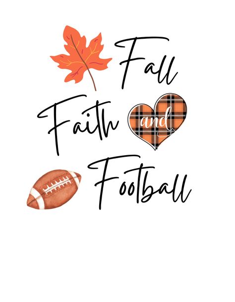 Fall Faith and Football with Fall plaid Heart Digital Design This Fall design is amazing. A orange leaf with a plaid heart and a brown football.  This design would look great on a shirt, mug, really just about anything. If you want a cute fall design this one is for you. Football Season Wallpaper, Fall Football Aesthetic, Fall And Football, Cheer Team Pictures, Thanksgiving Football, Christian Fall, Cute Home Screen Wallpaper, Fall Quotes, Decal Ideas