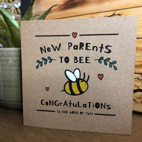 Parents To Bee, Baby Shower Cards Handmade, Pregnancy Congratulations Card, Baby Shower Greeting Cards, Pregnancy Congratulations, Baby Congratulations Card, Baby Cards Handmade, Parents To Be, Congrats Card