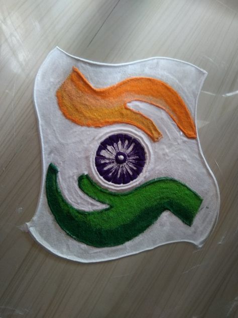 Shiddis rangoli art Tiranga Rangoli Designs, Rangoli For School Competition, Tiranga Rangoli, Modern Rangoli Designs, Art Rangoli Designs, Modern Rangoli, Easy Rangoli Patterns, பொங்கல் கோலம், Small Rangoli Designs