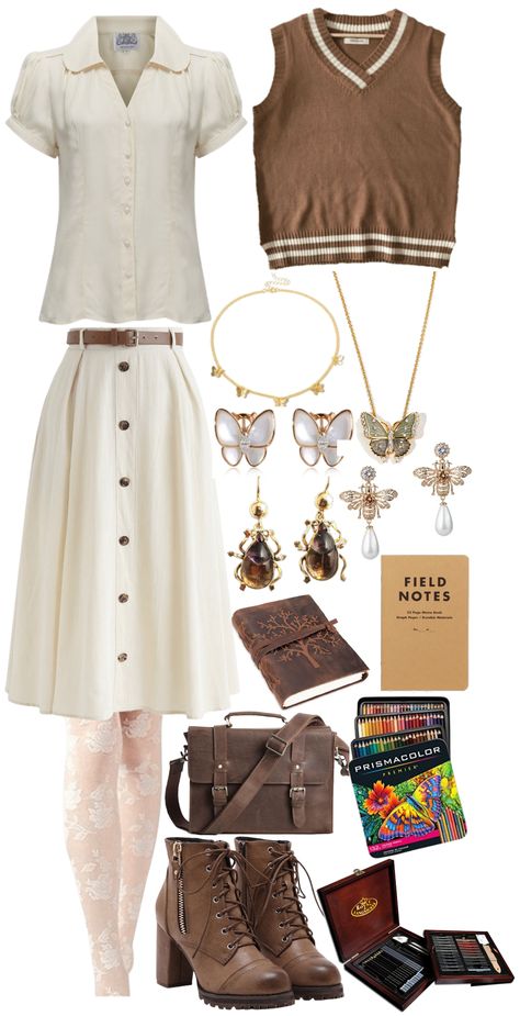 Light Academia — Etymologist outfit ideas | White Academia Outfit, Light Academia Accessories, Art Academia Aesthetic Outfit, Light Academia Outfit Women, Pastel Academia Outfit, Light Academia Aesthetic Outfit, Light Academia Clothes, Light Academia Style, Light Outfits