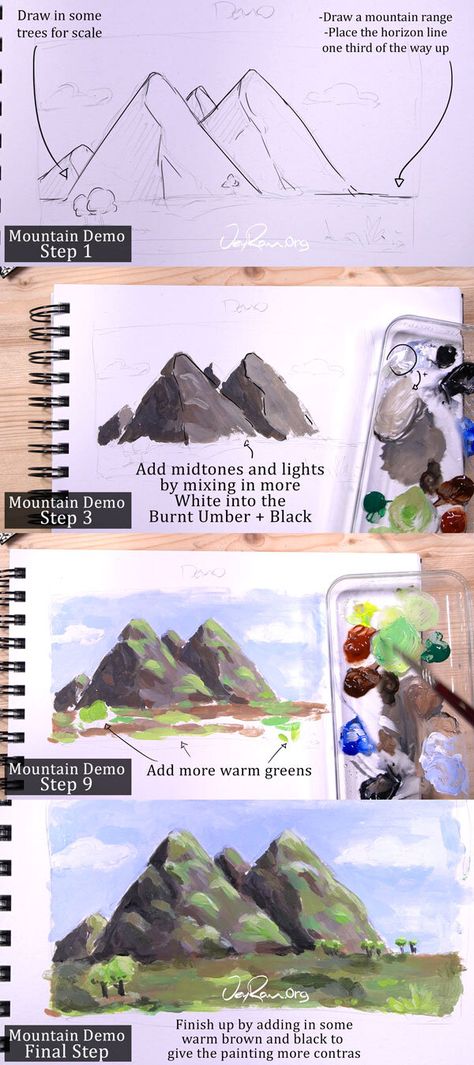 Paint Mountains, Acrylic Painting Rocks, Rocks And Mountains, Mountain Painting Acrylic, How To Paint Rocks, Painting Backgrounds, Poster Color Painting, Festival Face, Paint Rocks